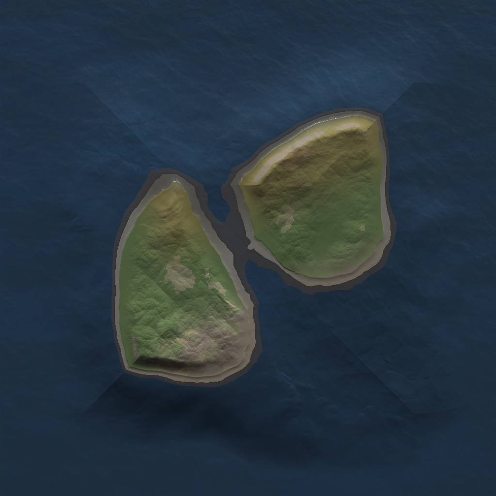 Rust Map: Barren, Size: 1200, Seed: 5, 2 Monuments