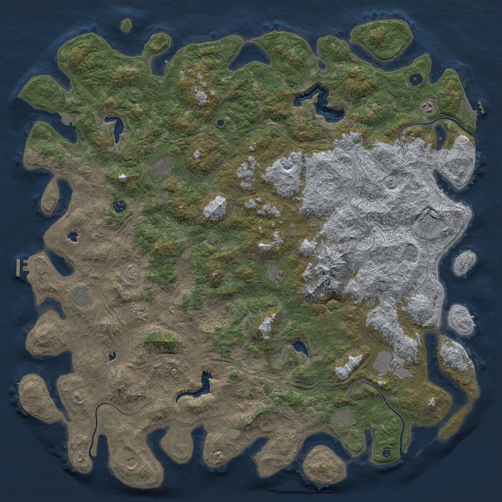 Rust Map: Procedural Map, Size: 6000, Seed: 1758693, 17 Monuments