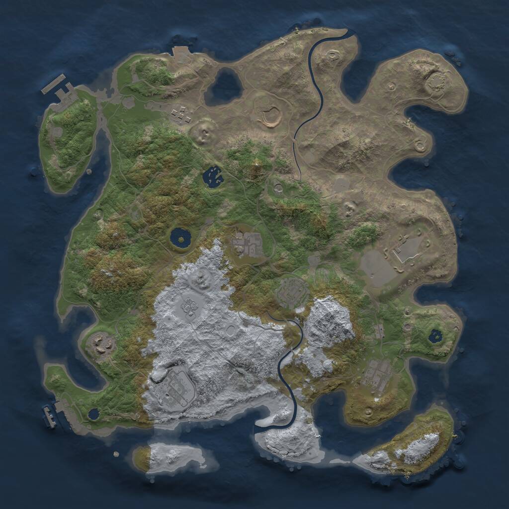 Rust Map: Procedural Map, Size: 3700, Seed: 4211175, 15 Monuments