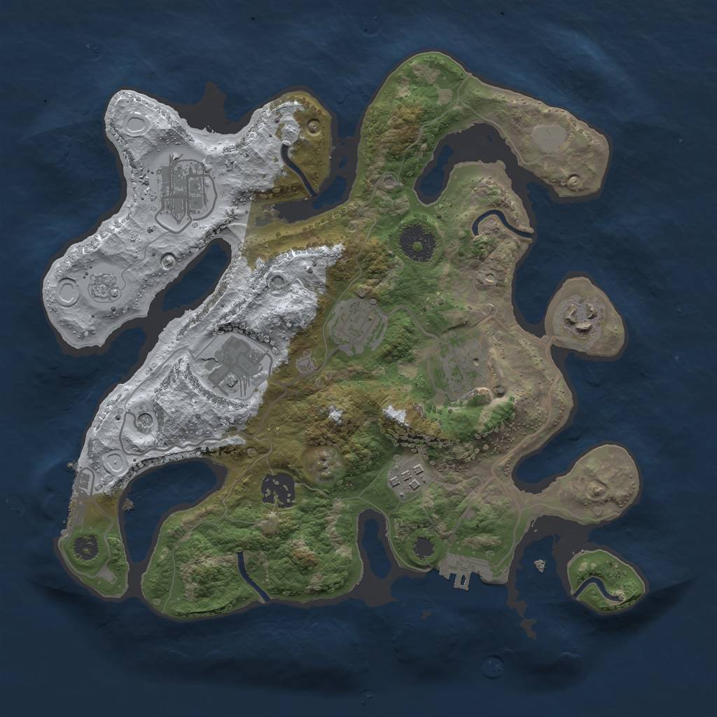 Rust Map: Procedural Map, Size: 3000, Seed: 1070886815, 16 Monuments