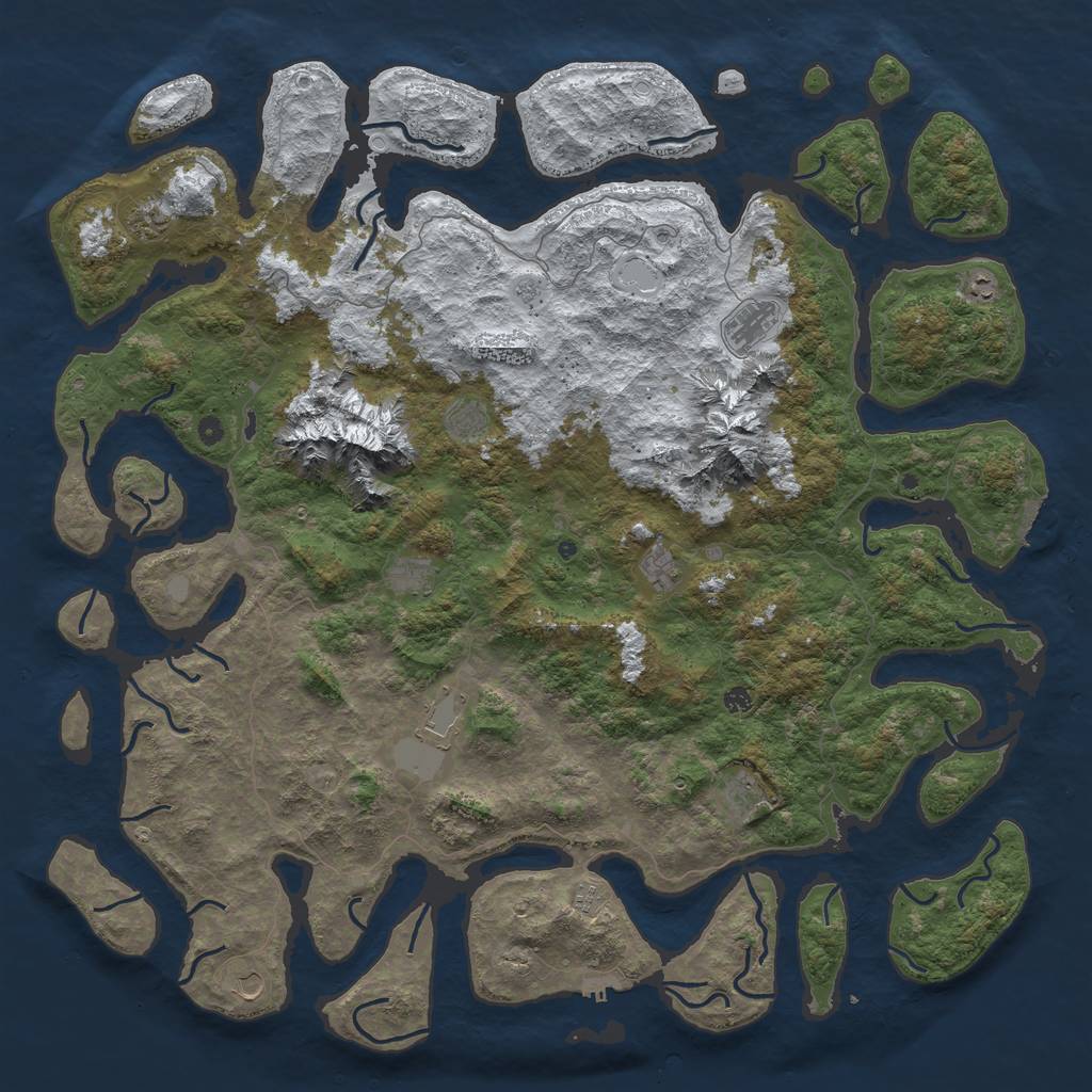 Rust Map: Procedural Map, Size: 6000, Seed: 3042022, 20 Monuments