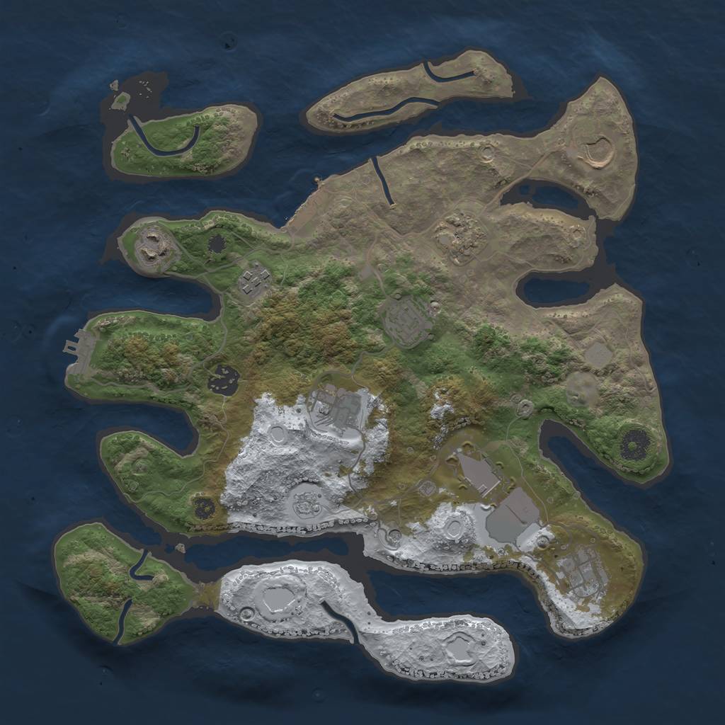 Rust Map: Procedural Map, Size: 3500, Seed: 73846, 18 Monuments