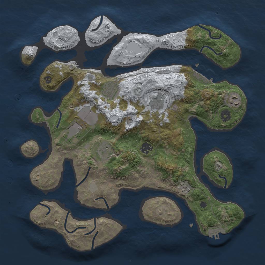 Rust Map: Procedural Map, Size: 3500, Seed: 2272603, 15 Monuments