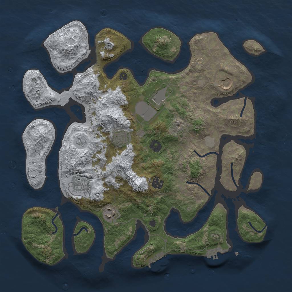 Rust Map: Procedural Map, Size: 3700, Seed: 2180868, 15 Monuments