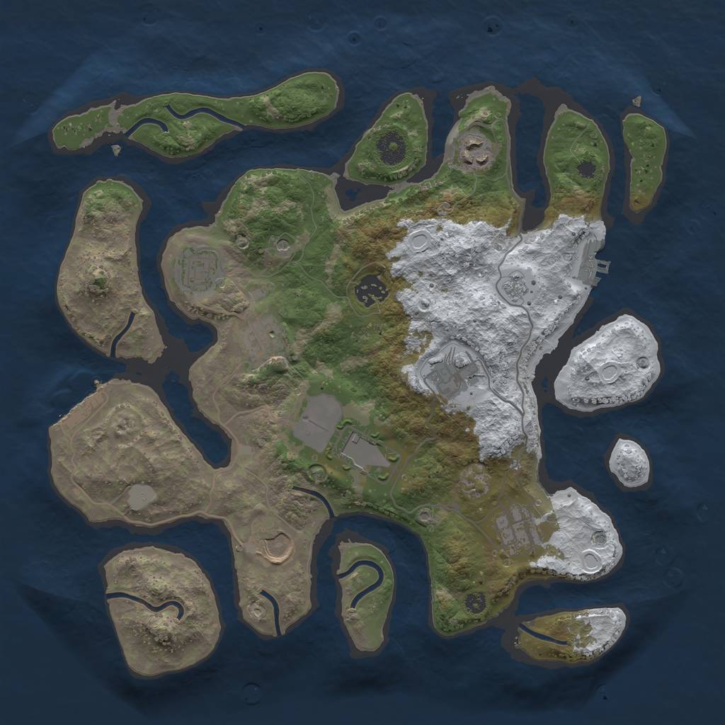 Rust Map: Procedural Map, Size: 3500, Seed: 1288289, 17 Monuments