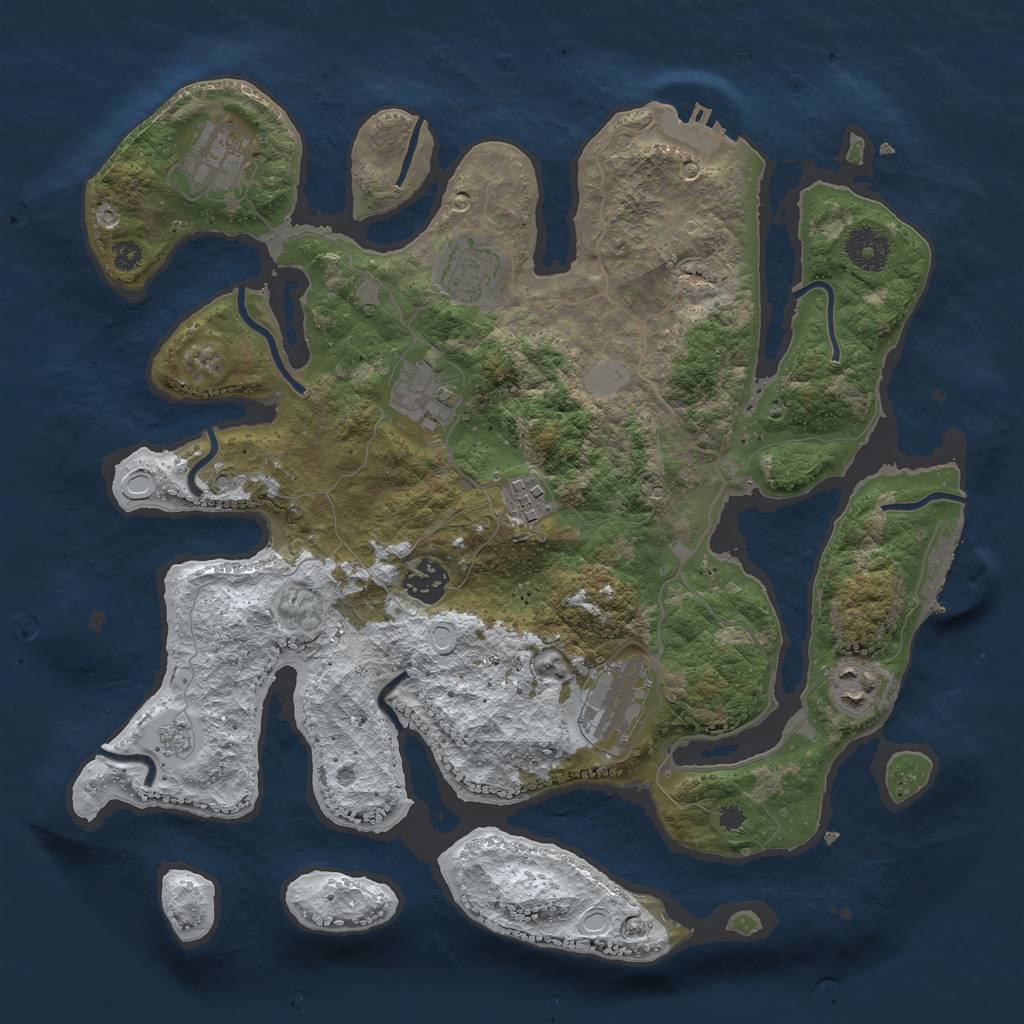 Rust Map: Procedural Map, Size: 3497, Seed: 4544837, 15 Monuments