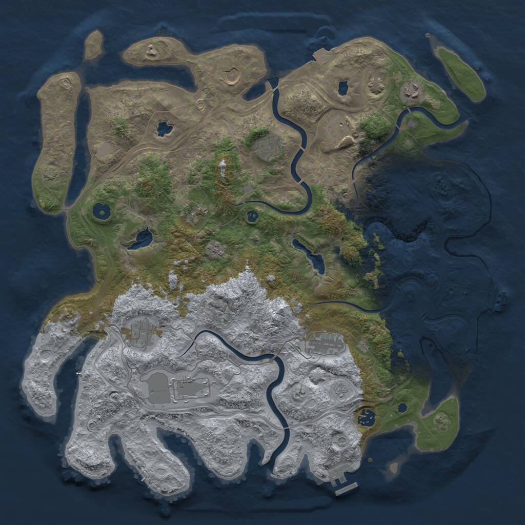 Rust Map: Procedural Map, Size: 4500, Seed: 78905124, 16 Monuments