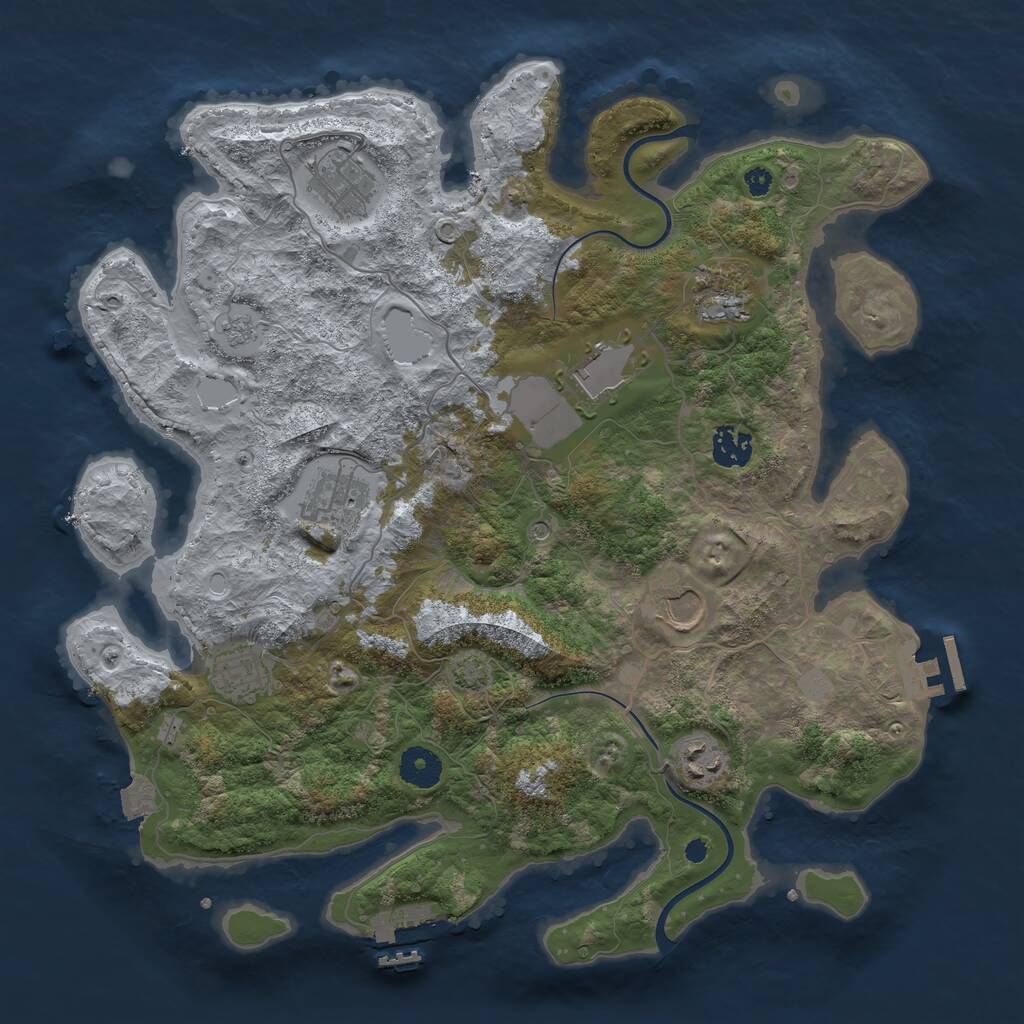 Rust Map: Procedural Map, Size: 3700, Seed: 6002317, 14 Monuments