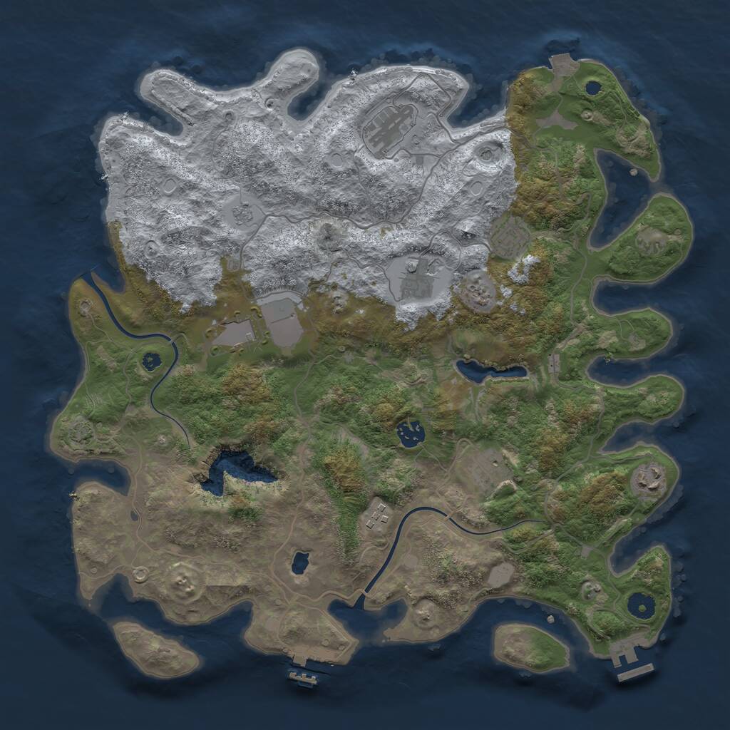 Rust Map: Procedural Map, Size: 4000, Seed: 19000, 14 Monuments