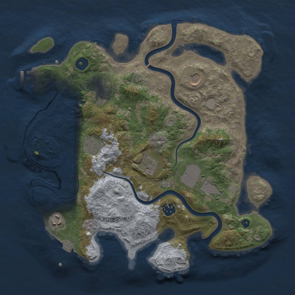 Rust Map: Procedural Map, Size: 3500, Seed: 115122, 13 Monuments