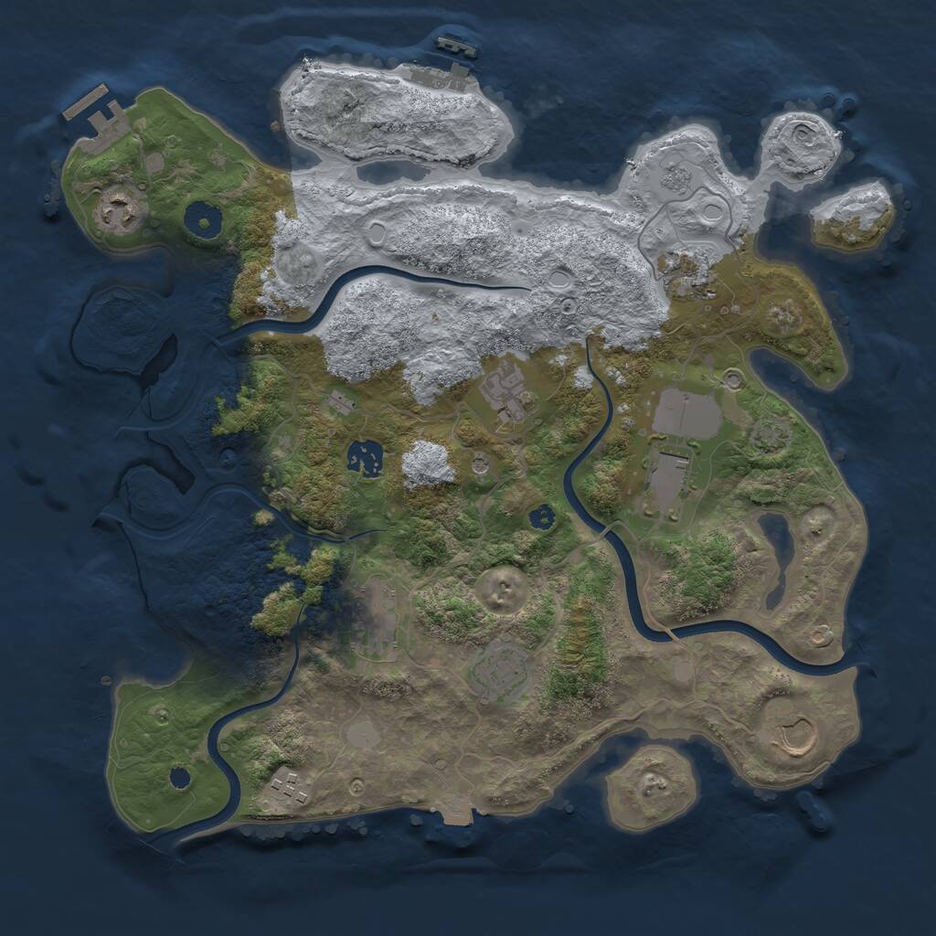 Rust Map: Procedural Map, Size: 3700, Seed: 3148519, 15 Monuments