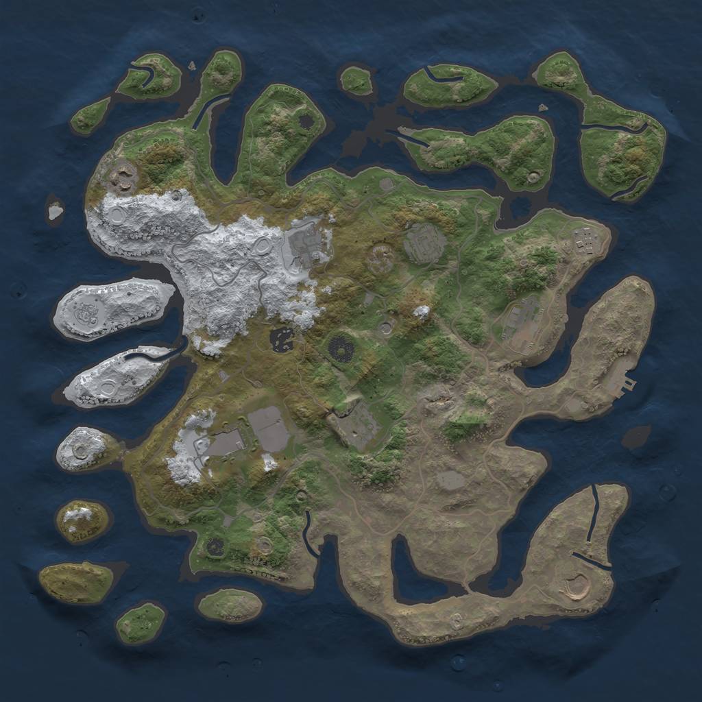 Rust Map: Procedural Map, Size: 4000, Seed: 604686, 17 Monuments