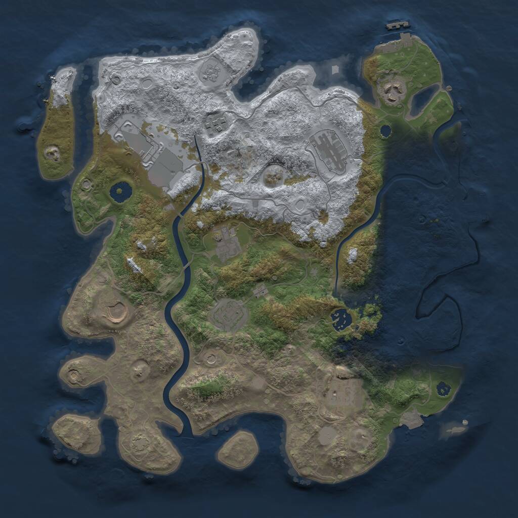 Rust Map: Procedural Map, Size: 3700, Seed: 1083169, 15 Monuments