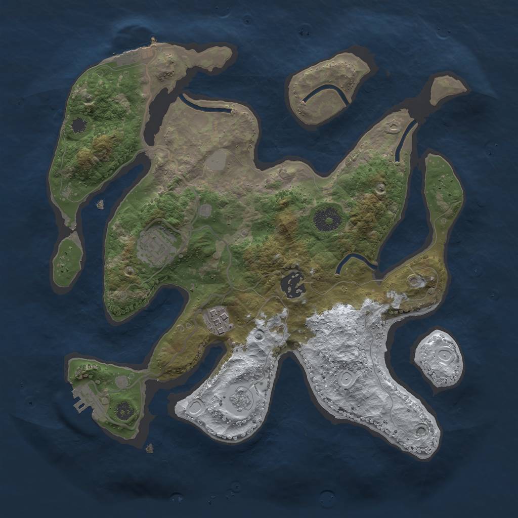 Rust Map: Procedural Map, Size: 3000, Seed: 1206, 11 Monuments