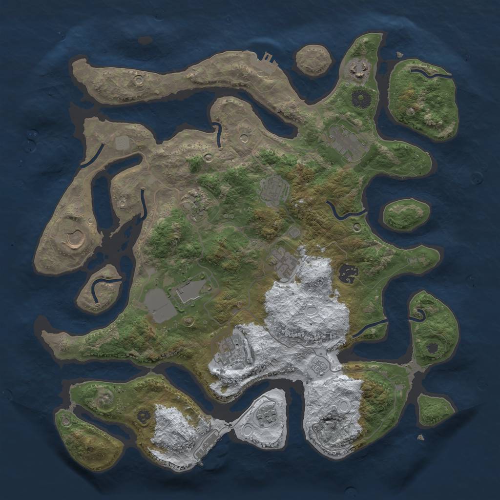 Rust Map: Procedural Map, Size: 3850, Seed: 1941345412, 19 Monuments