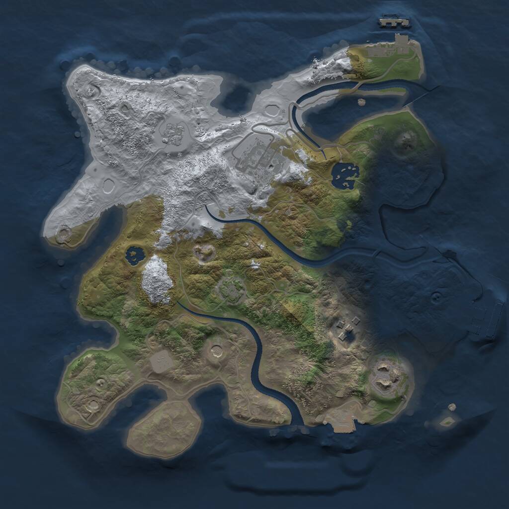 Rust Map: Procedural Map, Size: 2700, Seed: 414, 10 Monuments