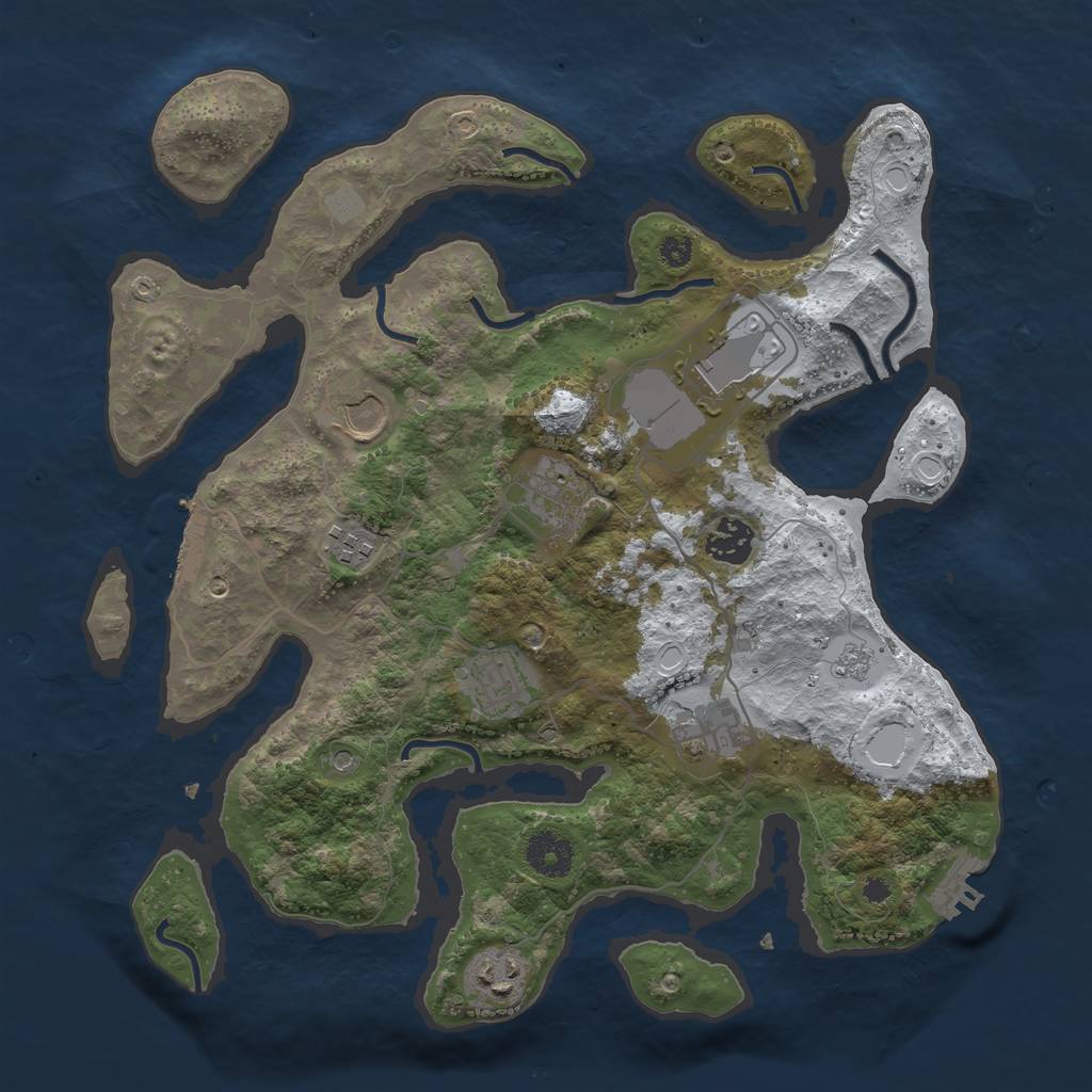 Rust Map: Procedural Map, Size: 3500, Seed: 5237319, 17 Monuments