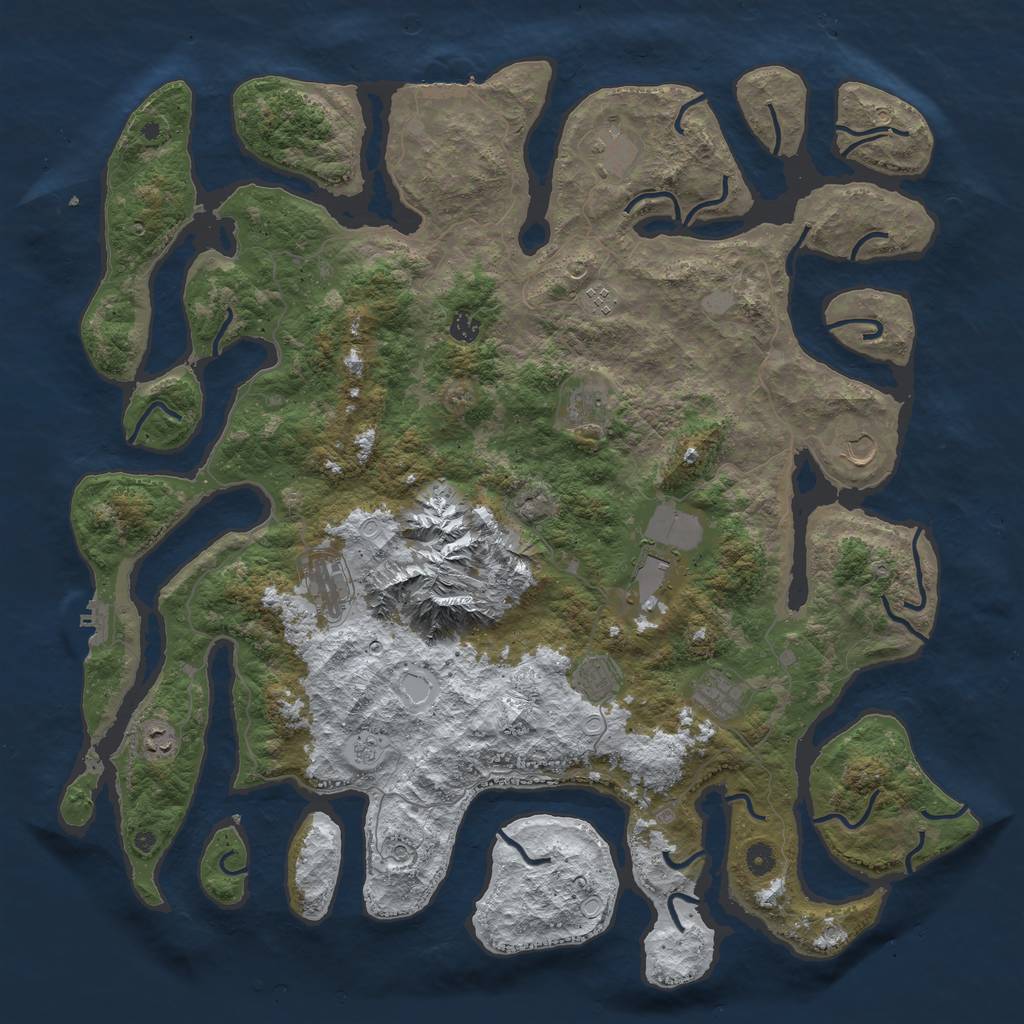 Rust Map: Procedural Map, Size: 5000, Seed: 56980, 19 Monuments