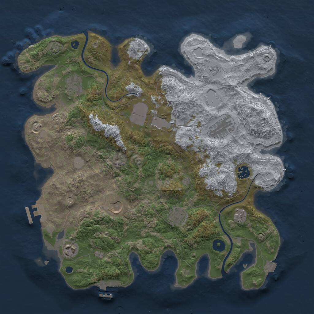 Rust Map: Procedural Map, Size: 3700, Seed: 6336618, 14 Monuments