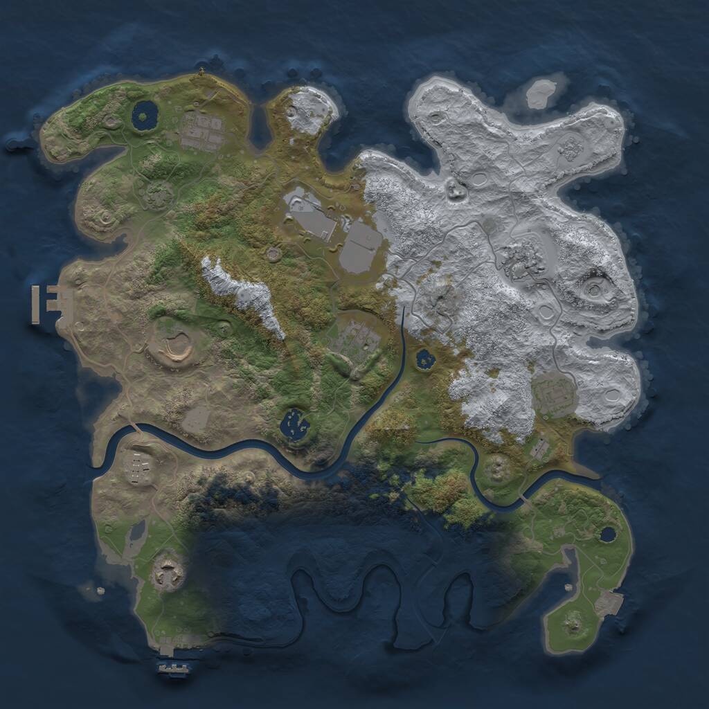 Rust Map: Procedural Map, Size: 3700, Seed: 6336618, 15 Monuments