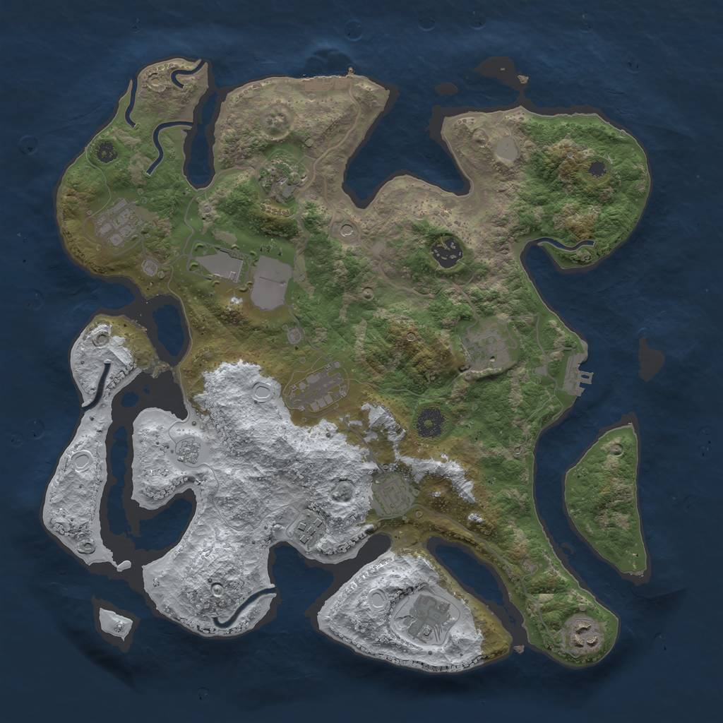 Rust Map: Procedural Map, Size: 3700, Seed: 4679475, 19 Monuments