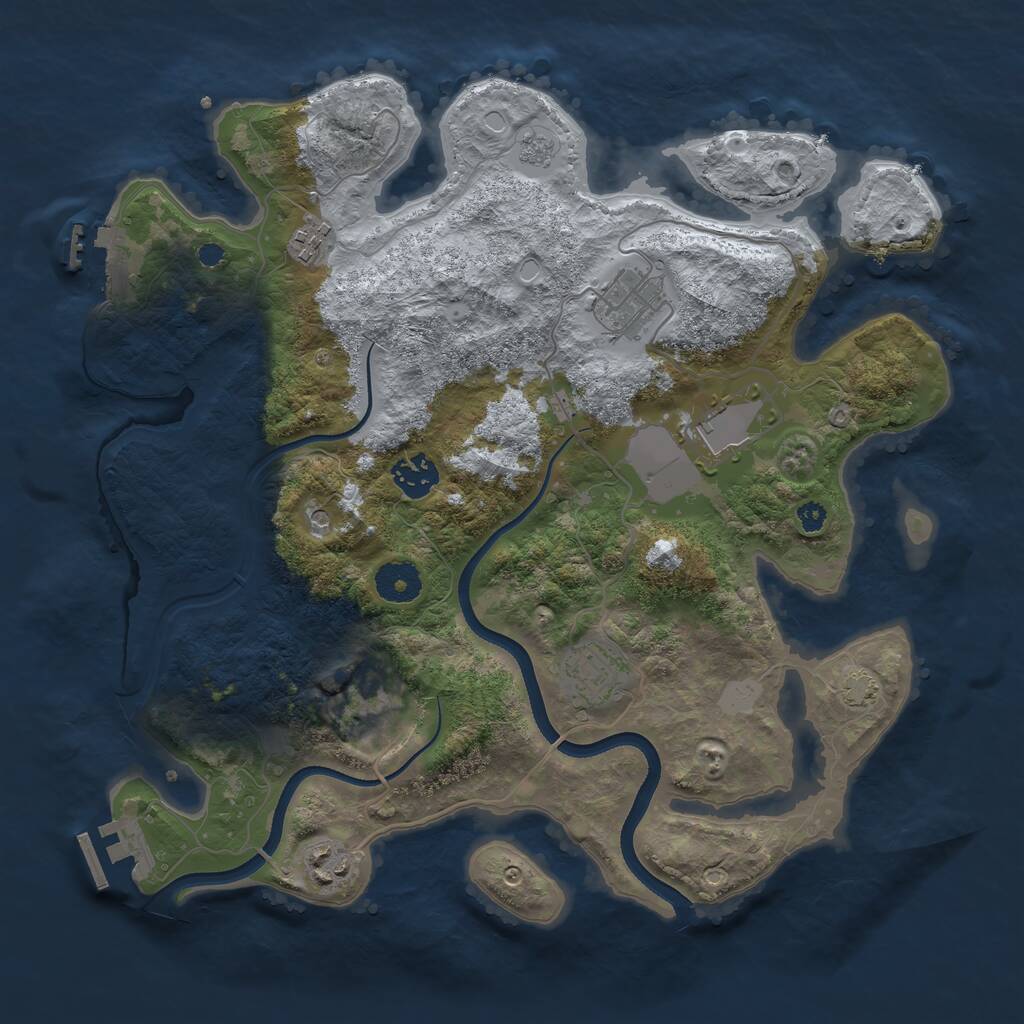 Rust Map: Procedural Map, Size: 3500, Seed: 3269276, 13 Monuments