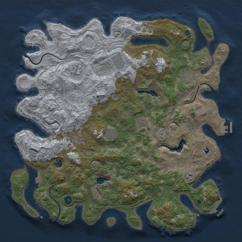 Rust Map: Procedural Map, Size: 4500, Seed: 756189057, 15 Monuments