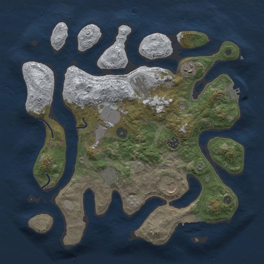 Rust Map: Procedural Map, Size: 3500, Seed: 5841200, 15 Monuments