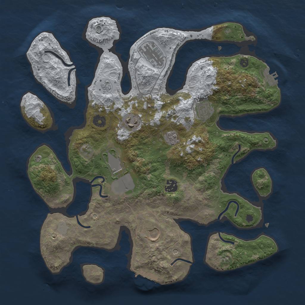 Rust Map: Procedural Map, Size: 3500, Seed: 1877765, 16 Monuments