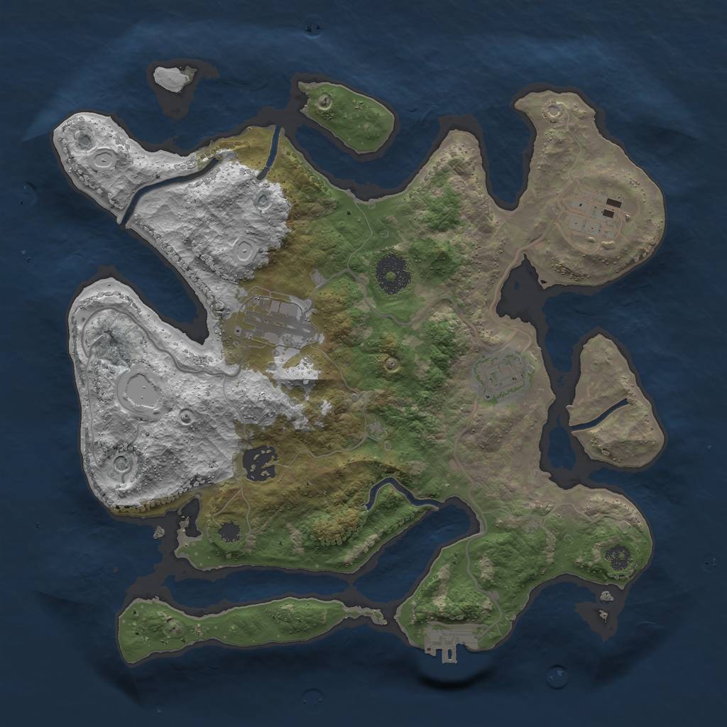 Rust Map: Procedural Map, Size: 3000, Seed: 20112197, 14 Monuments