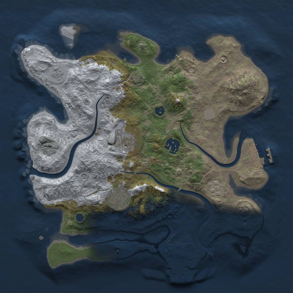 Rust Map: Procedural Map, Size: 3000, Seed: 20112197, 10 Monuments
