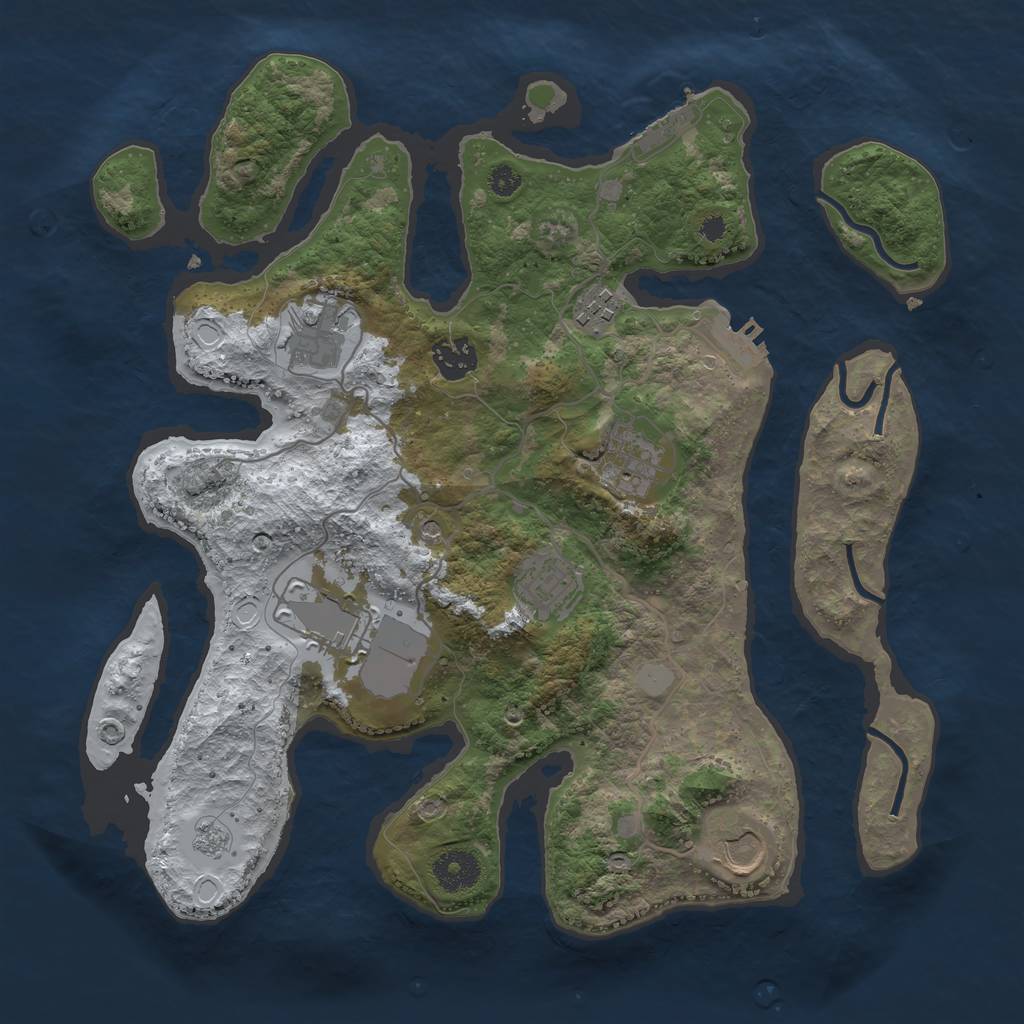 Rust Map: Procedural Map, Size: 3500, Seed: 3541332, 16 Monuments