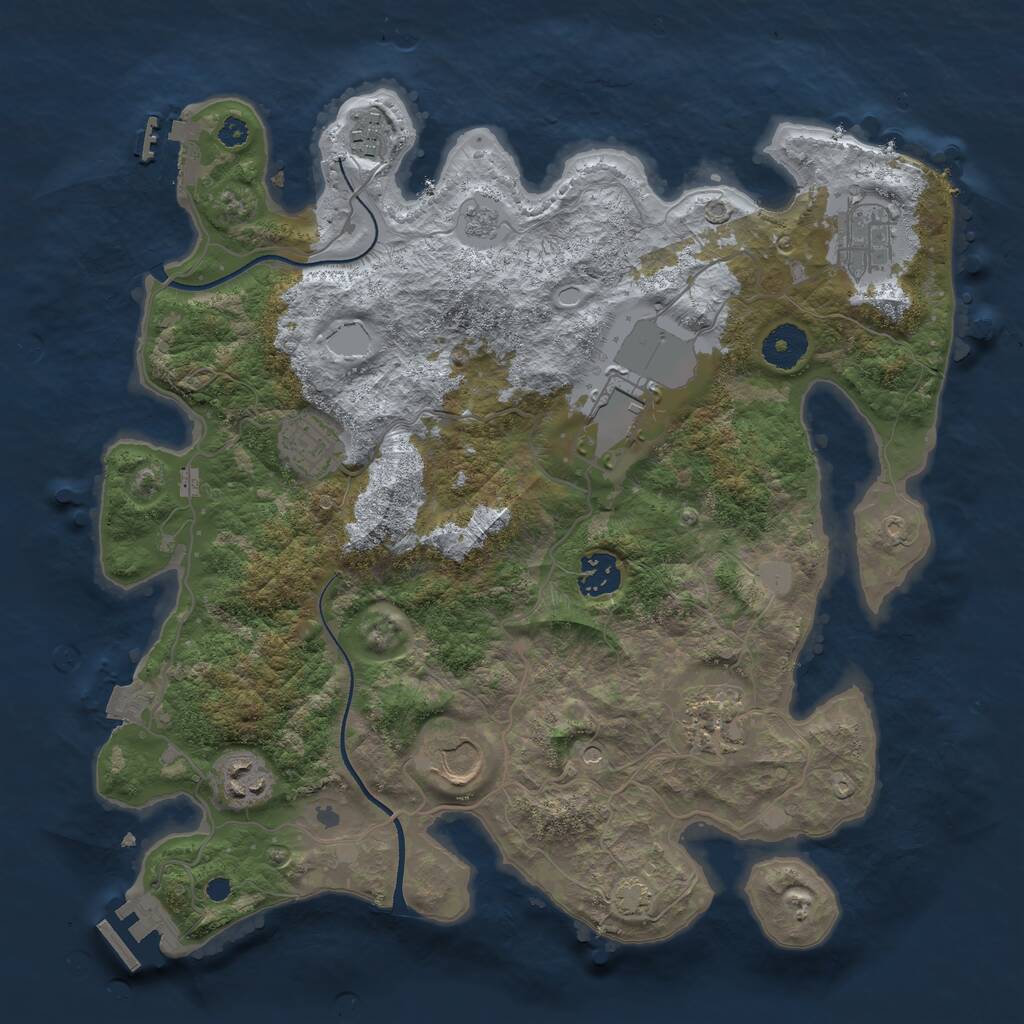 Rust Map: Procedural Map, Size: 3500, Seed: 1821431, 14 Monuments