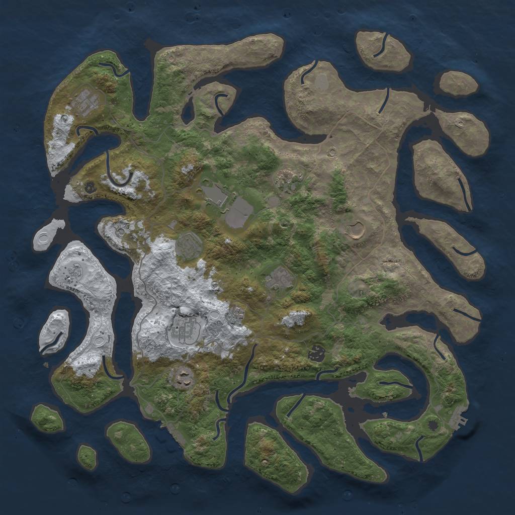 Rust Map: Procedural Map, Size: 4500, Seed: 5432329, 19 Monuments