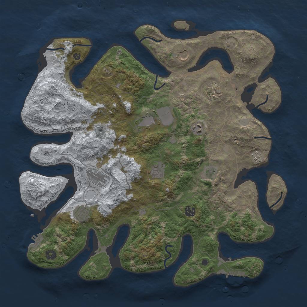 Rust Map: Procedural Map, Size: 4250, Seed: 1364475522, 19 Monuments