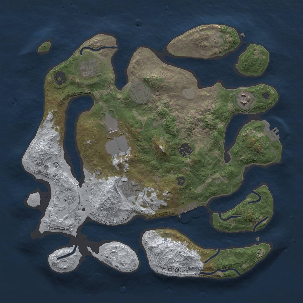 Rust Map: Procedural Map, Size: 3500, Seed: 1180128, 14 Monuments
