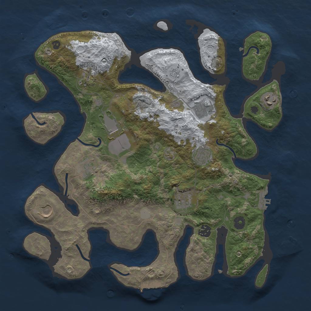 Rust Map: Procedural Map, Size: 3700, Seed: 4722767, 17 Monuments