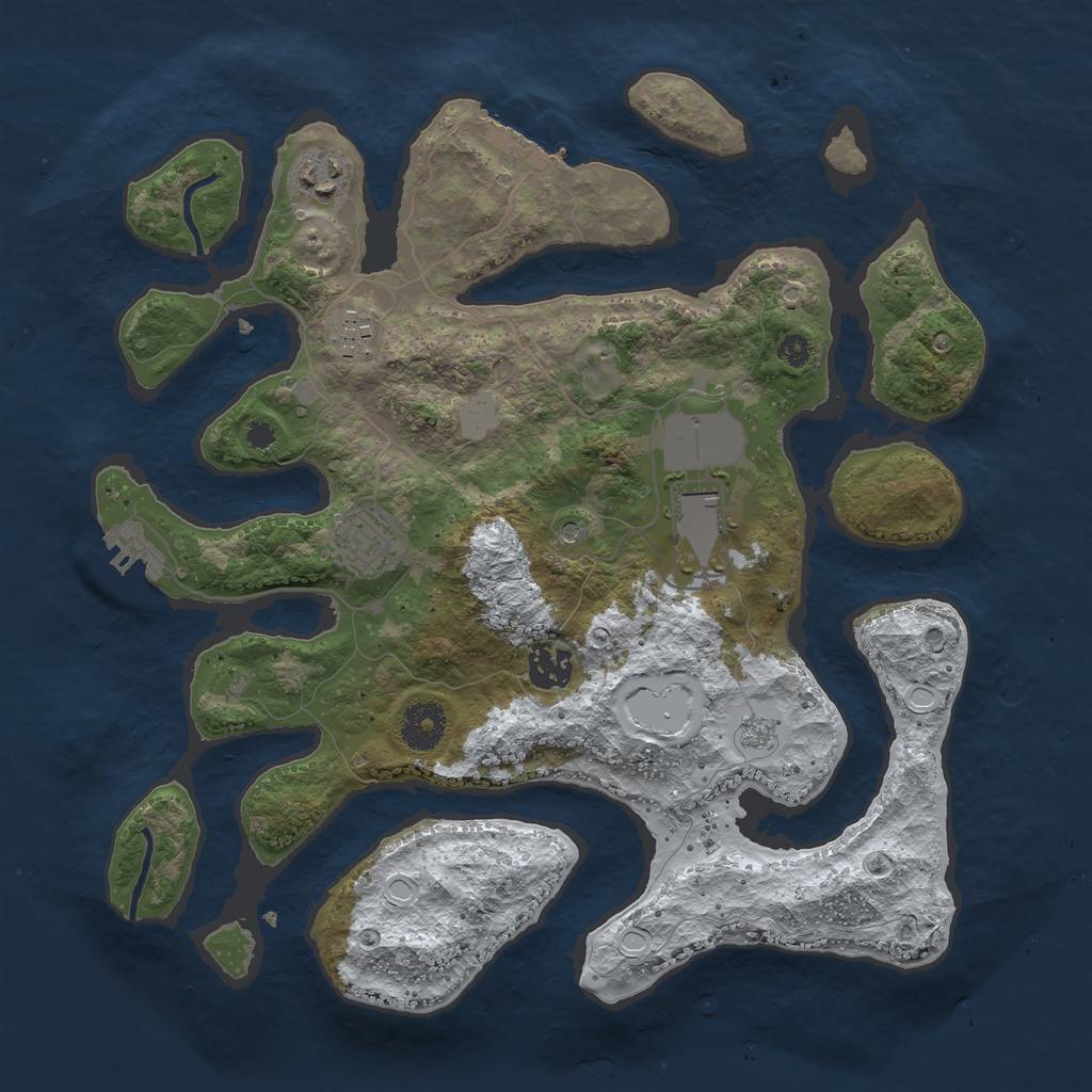 Rust Map: Procedural Map, Size: 3500, Seed: 6317916, 14 Monuments