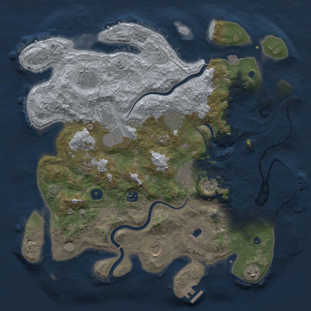 Rust Map: Procedural Map, Size: 4000, Seed: 1392946, 15 Monuments
