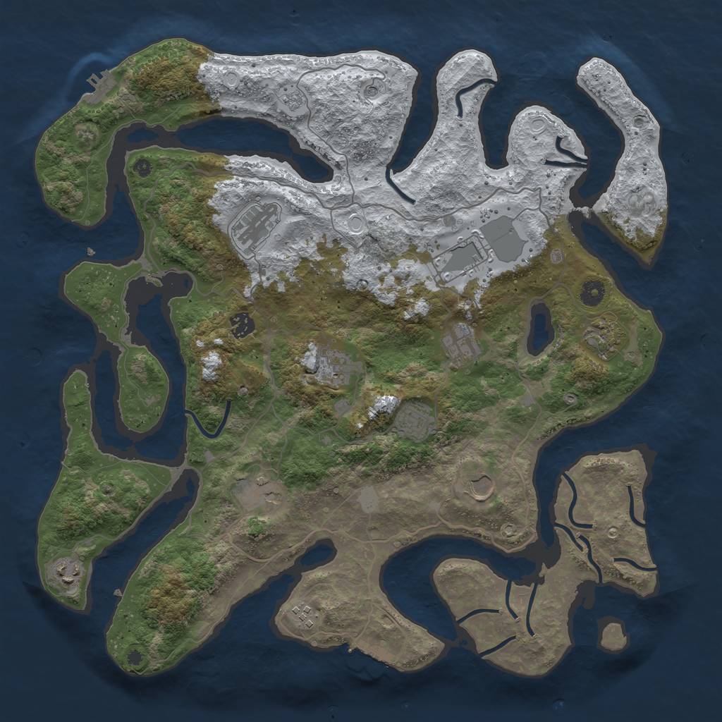 Rust Map: Procedural Map, Size: 4250, Seed: 1104860774, 20 Monuments