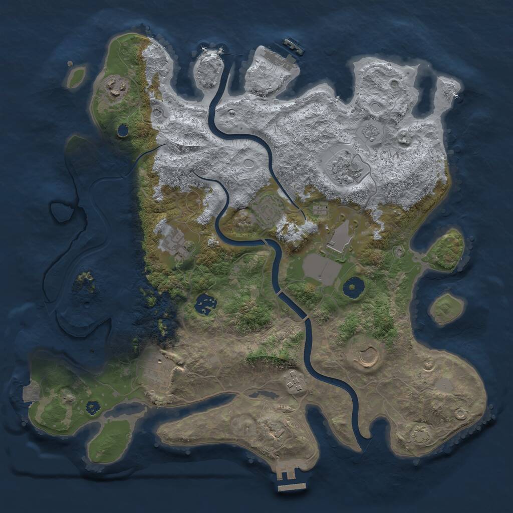 Rust Map: Procedural Map, Size: 3700, Seed: 5695635, 15 Monuments