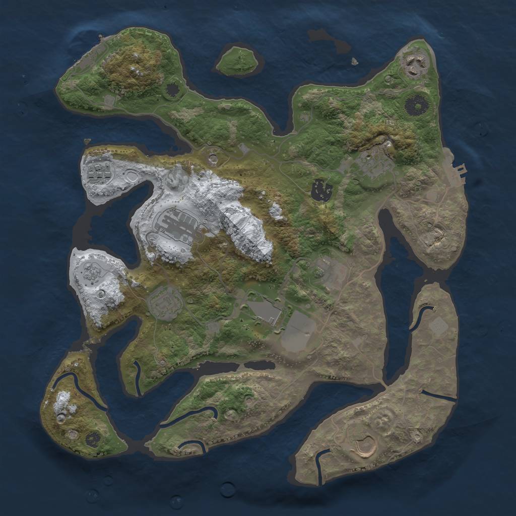 Rust Map: Procedural Map, Size: 3500, Seed: 2220891, 18 Monuments