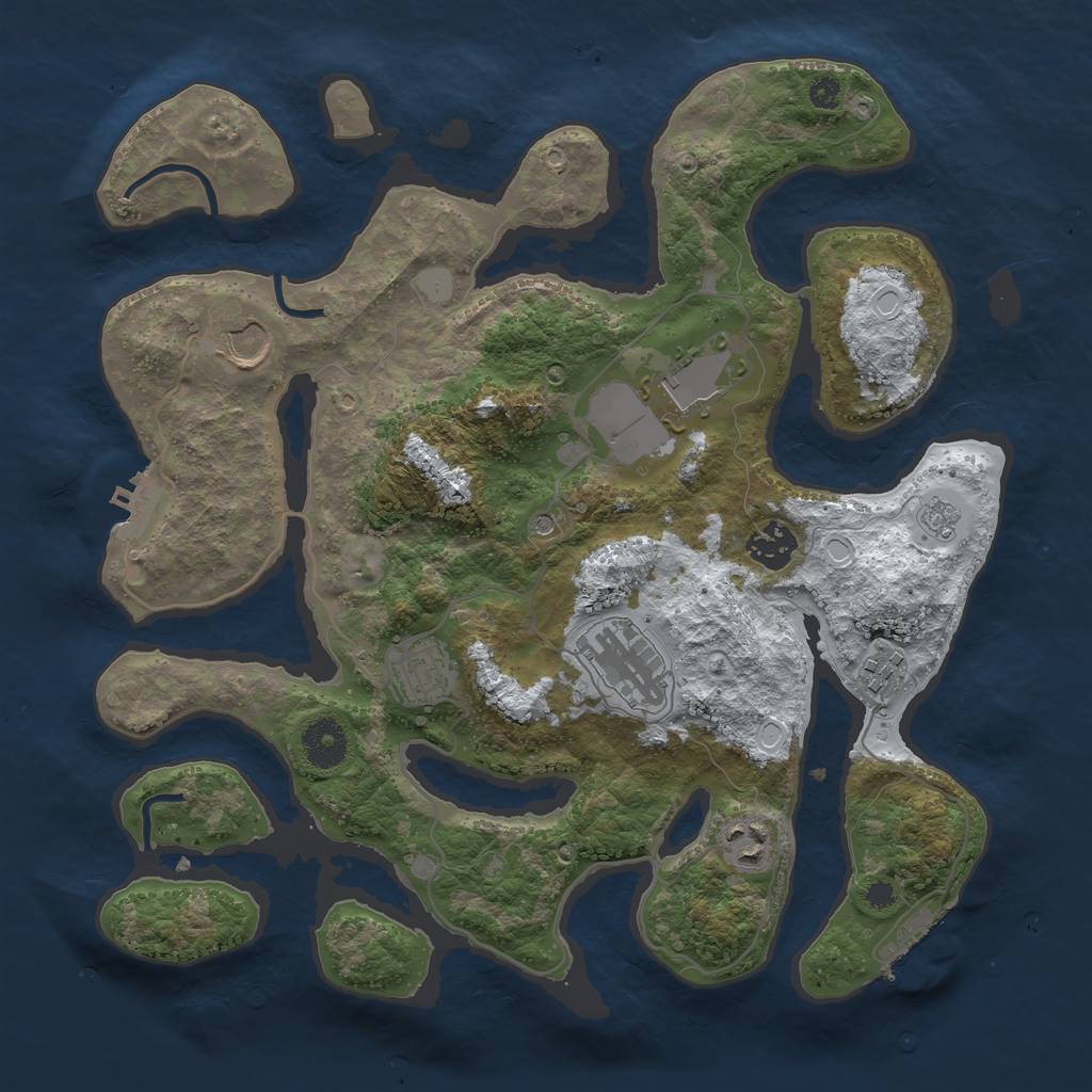 Rust Map: Procedural Map, Size: 3500, Seed: 6108614, 16 Monuments