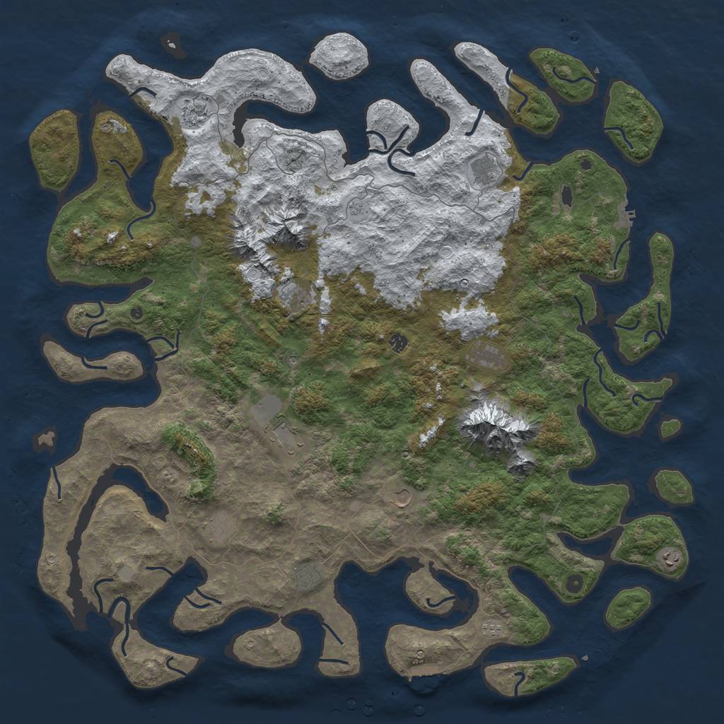 Rust Map: Procedural Map, Size: 6000, Seed: 186136982, 20 Monuments