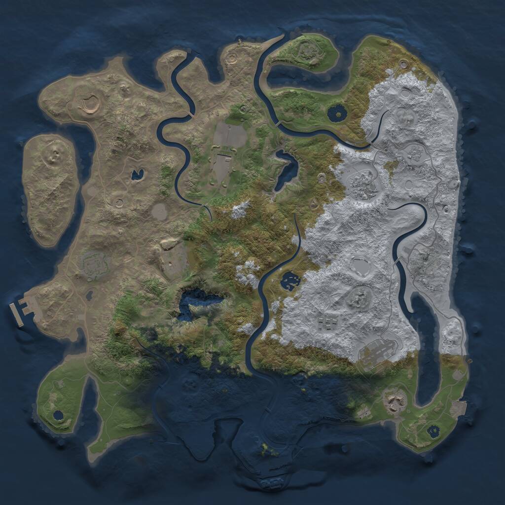 Rust Map: Procedural Map, Size: 4100, Seed: 1211283348, 15 Monuments