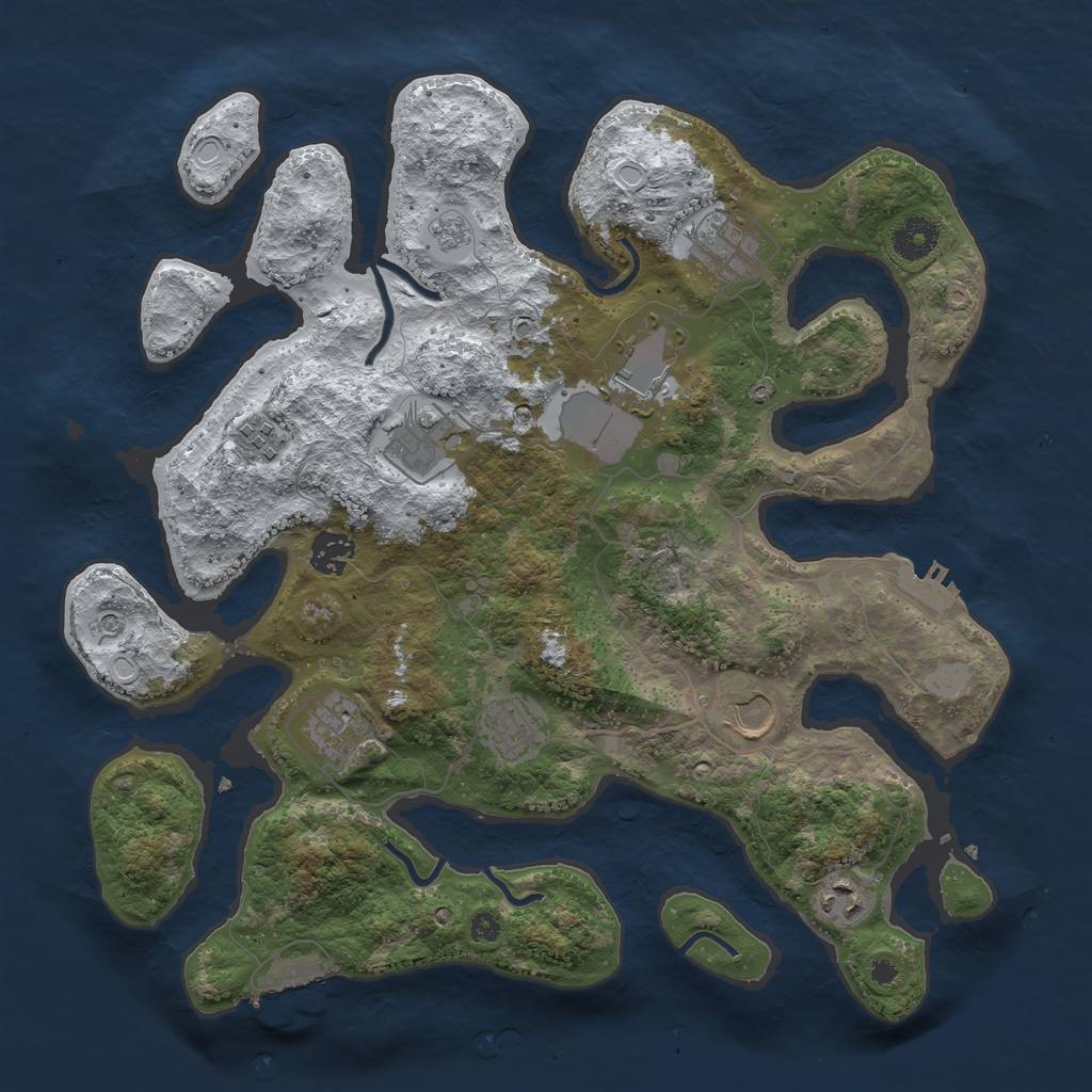 Rust Map: Procedural Map, Size: 3700, Seed: 4902070, 18 Monuments