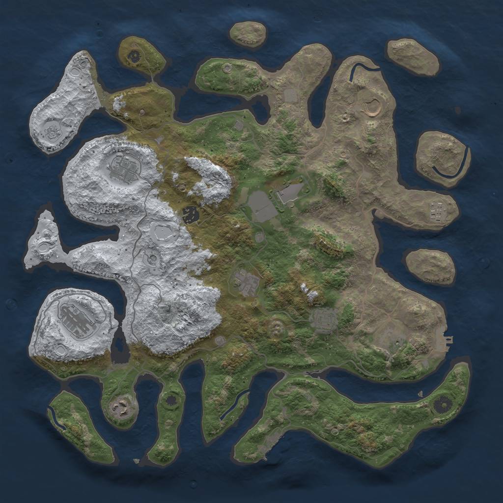 Rust Map: Procedural Map, Size: 4250, Seed: 784235, 19 Monuments