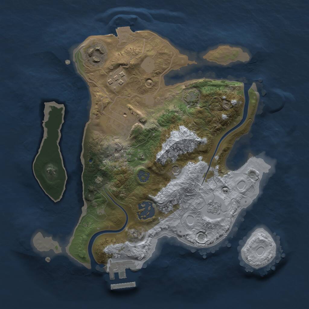 Rust Map: Procedural Map, Size: 2500, Seed: 90000, 11 Monuments