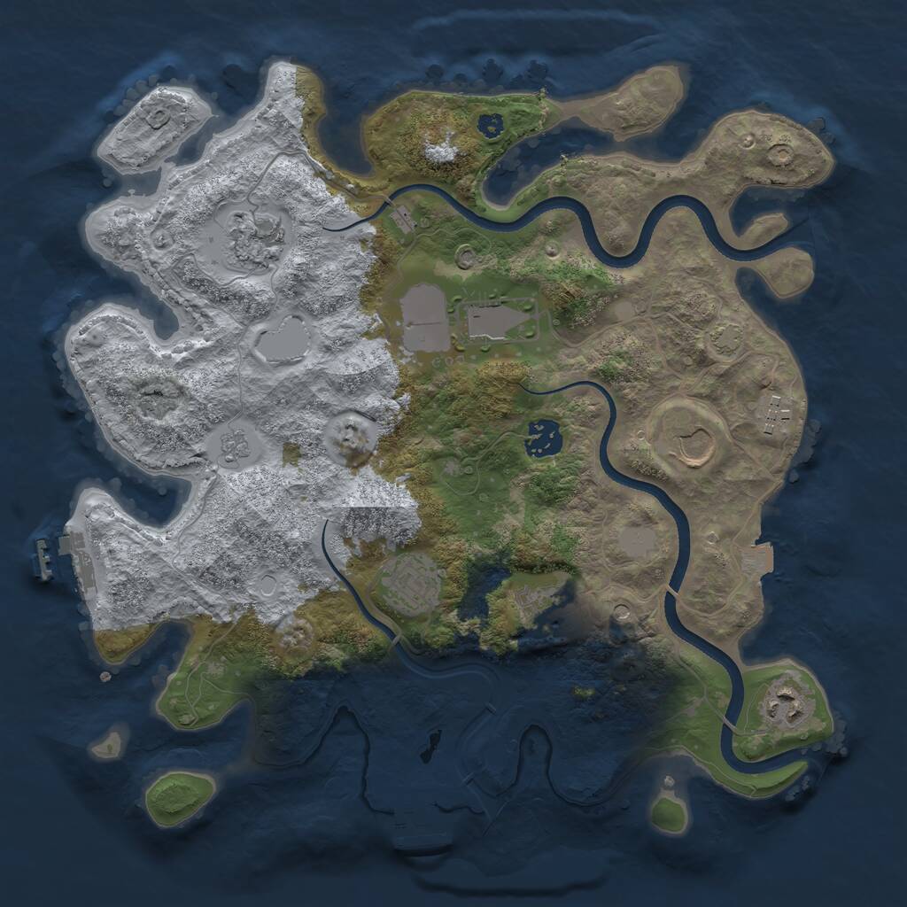 Rust Map: Procedural Map, Size: 3500, Seed: 34234234, 14 Monuments