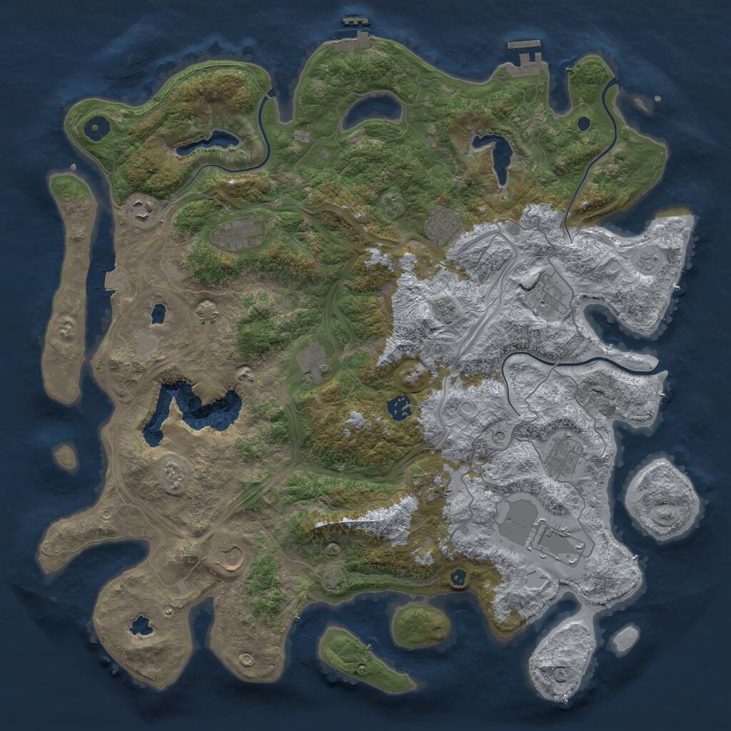 Rust Map: Procedural Map, Size: 4500, Seed: 1029897, 17 Monuments
